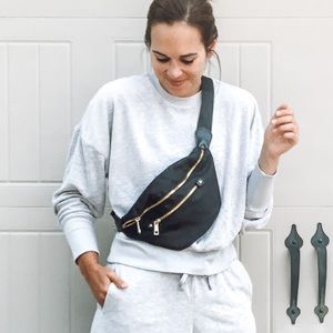 Cropped terry knit sweatshirt